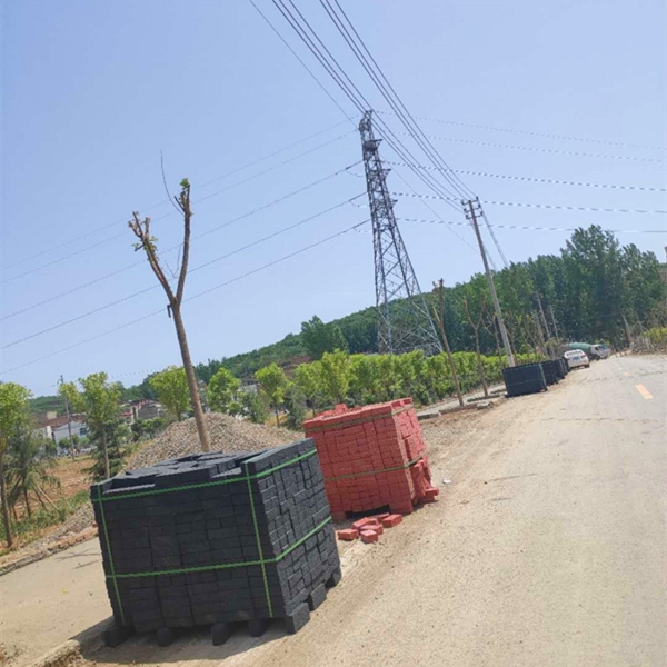宜陽縣錦屏鎮山底村的透水磚施工工程（正在施工中）
